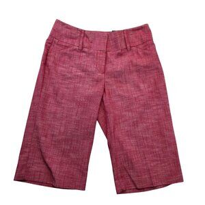 Sharagano Stretch City Shorts 6P Passion Pink Cotton Bermuda Casual Barbiecore